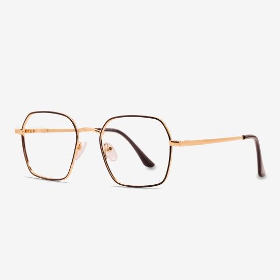 Gold Full Rim Geometric