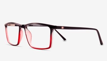 Black Red Full Rim Rectangle